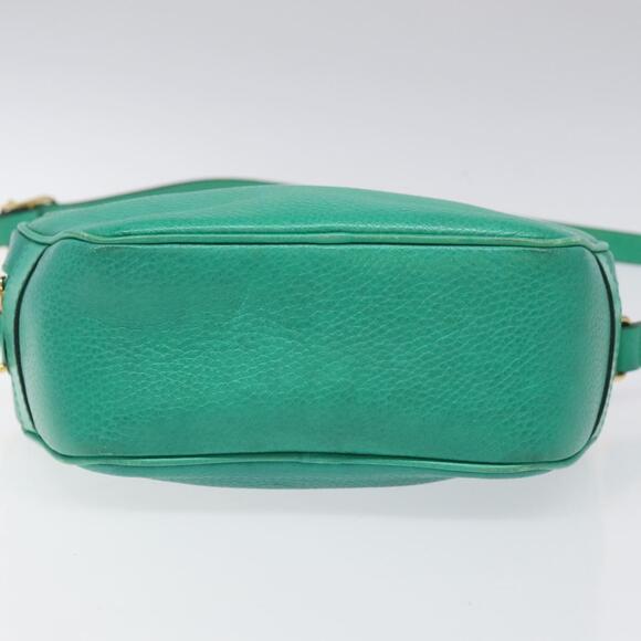 CELINE Shoulder Bag Leather Green Gold - Picture 9 of 13